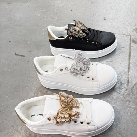 Women\'s Chunky Fashion Sneakers Platform Rhinestone Butterfly Casual Shoes 3007 main image 4
